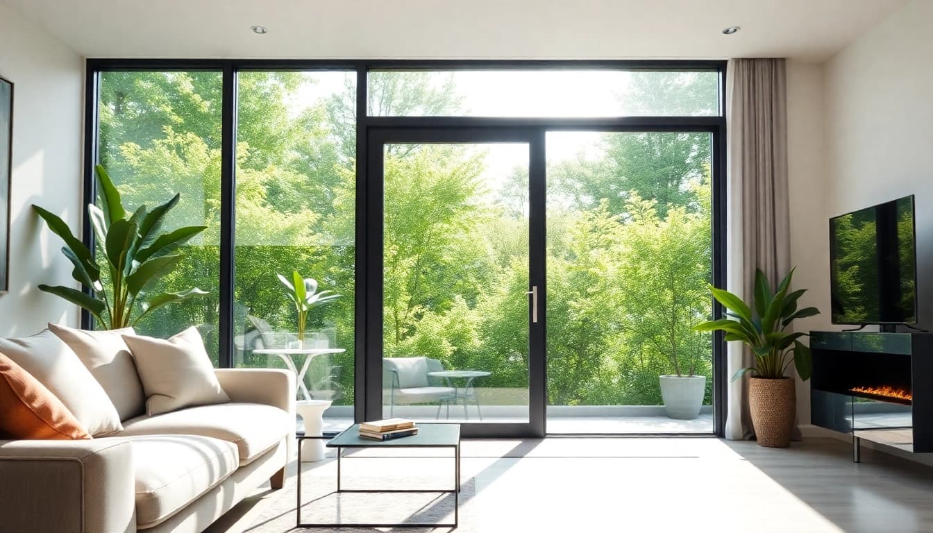 La zanzariera porta finestra elegante e funzionale installata in un soggiorno moderno.