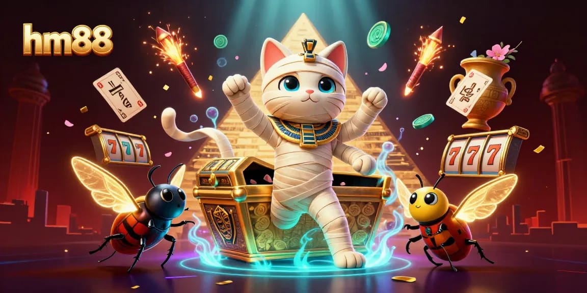 Experience thrilling gameplay with hm88 in a vibrant pyramid casino featuring dynamic characters and spectacular visuals.