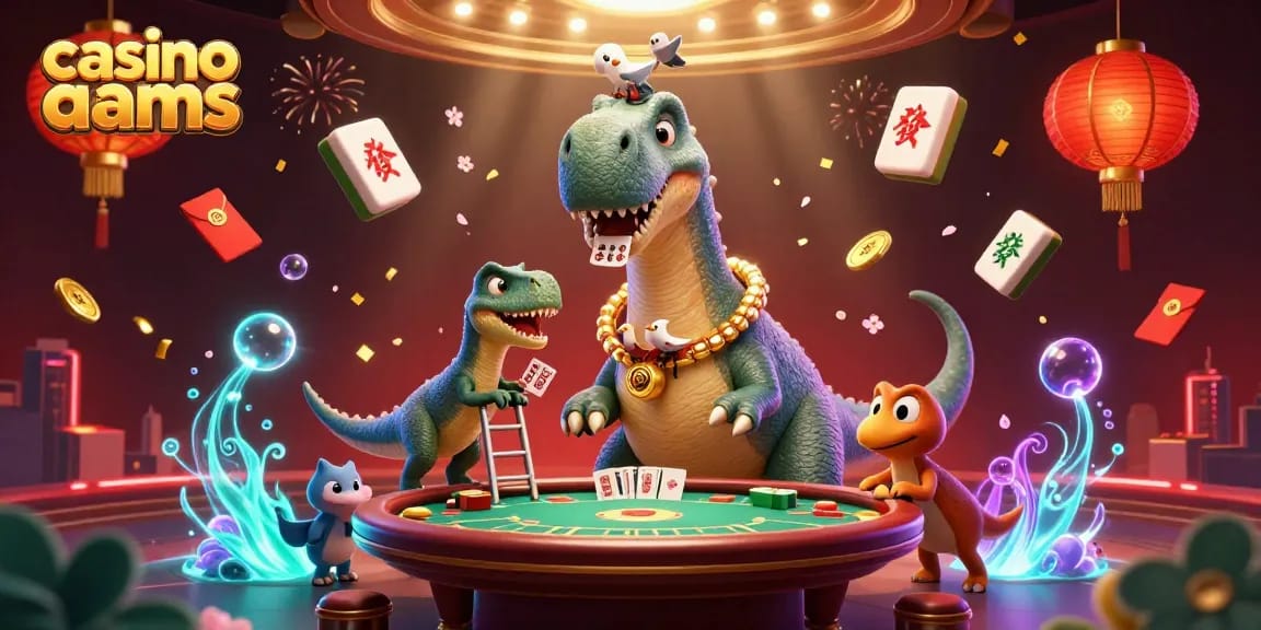 Engage in exciting casino non aams gameplay with a whimsical brontosaurus and clever raptor dealer.