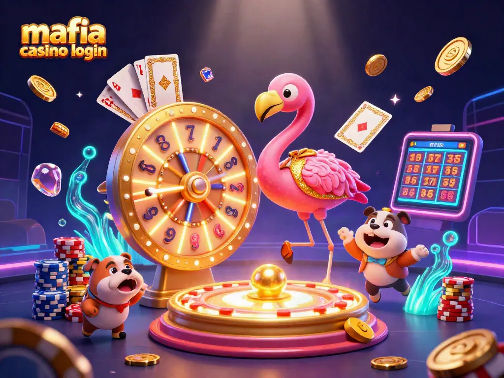 Spin the giant wheel of fortune with mafia casino login for exciting wins and exclusive prizes in this thrilling illustration.