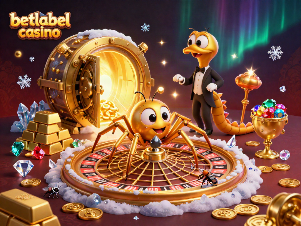 Experience thrilling action at betlabel casino with a golden spider as the croupier in a roulette-styled web.
