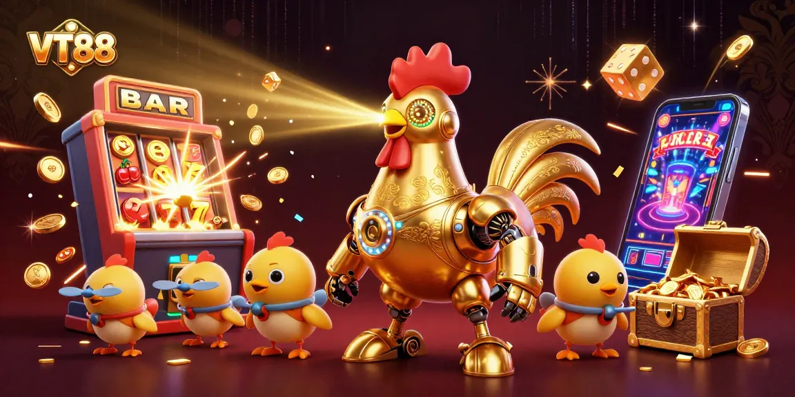 VT88 enthralls players with a dazzling jackpot display of slot symbols and vibrant gaming elements.