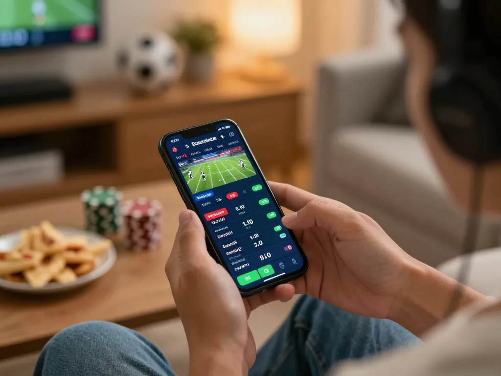 Betting on f88 bet platforms while enjoying a cozy home atmosphere filled with thrilling sports.