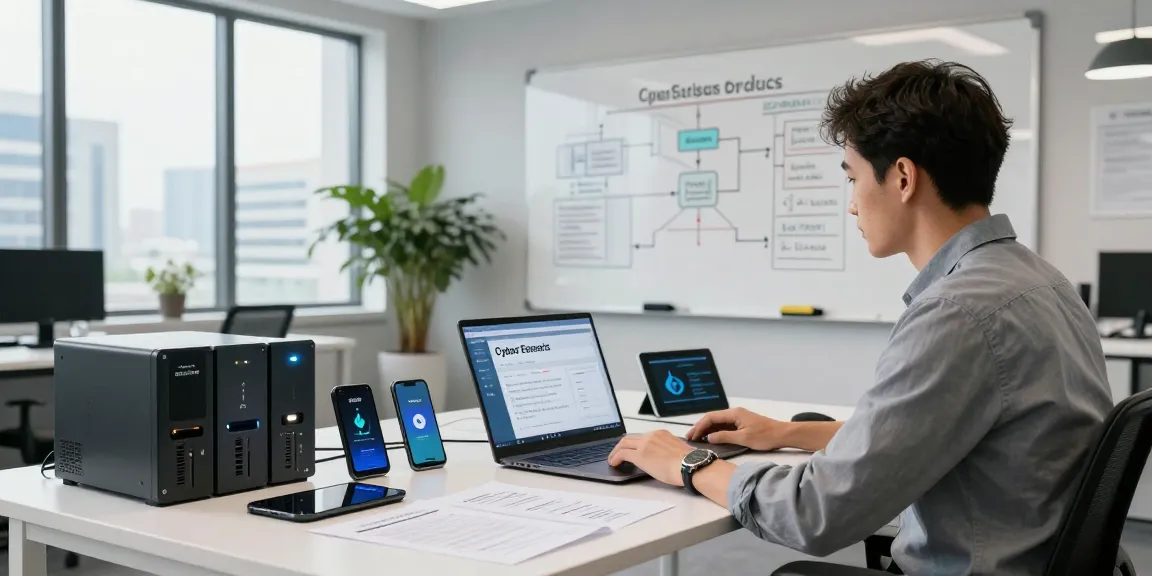 Cyber essentials quote calculator interface in a modern cybersecurity workspace.