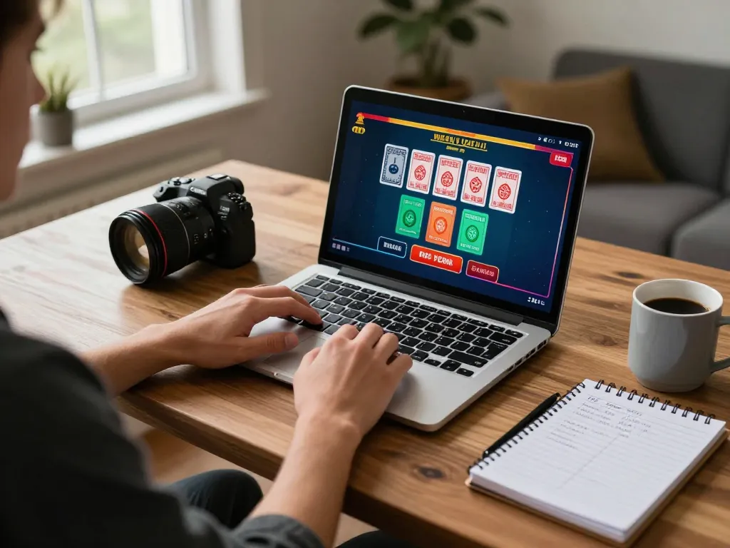 Engaging scene on trang chủ F168 showing a user strategizing during live dealer game on laptop