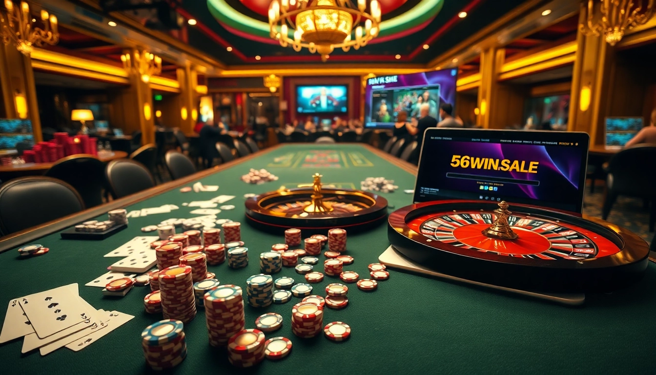 Experience the thrill of gambling at 56WIN.SALE with vibrant casino tables and engaging gameplay.