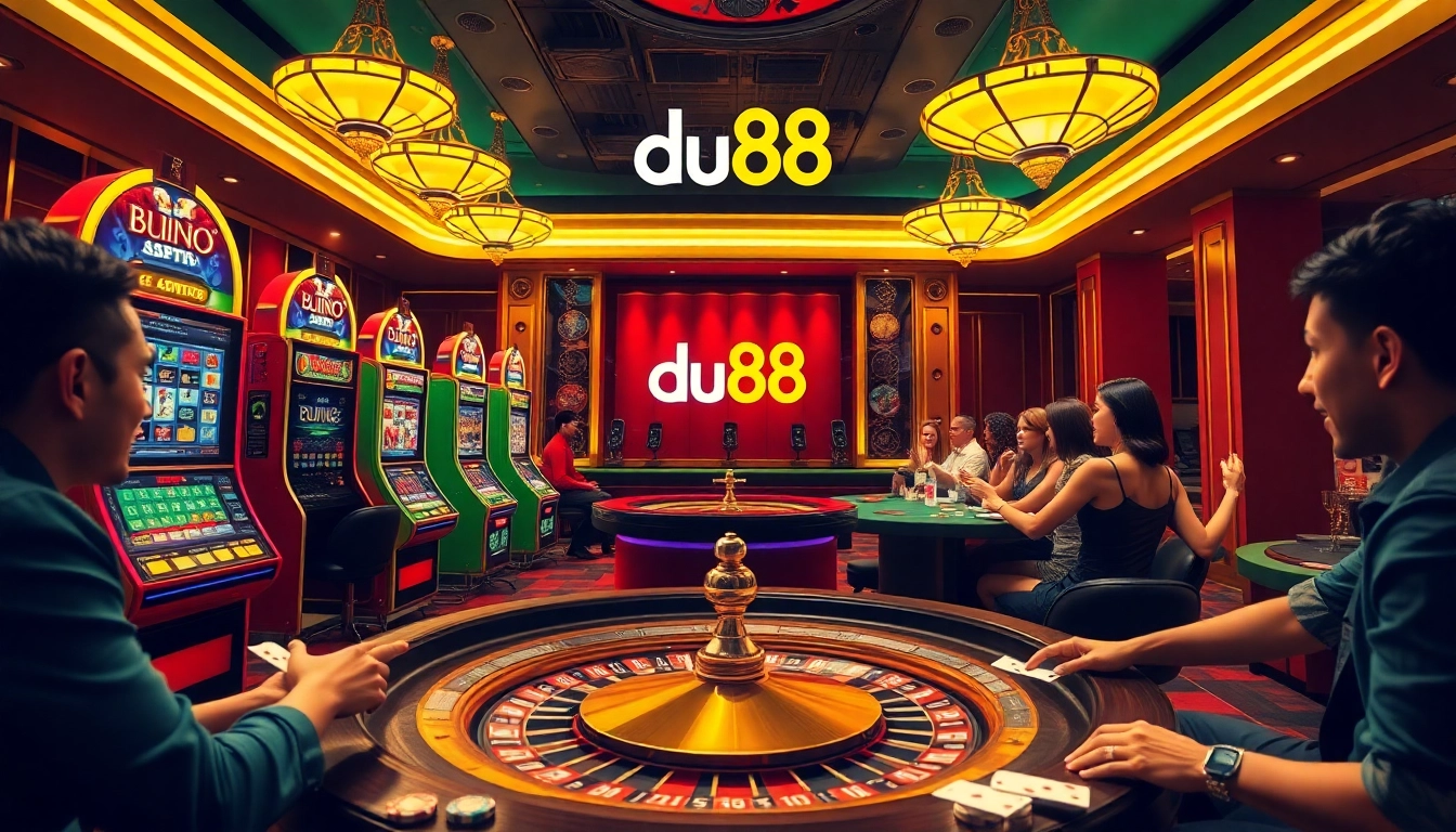 High-stakes casino scene with exciting gambling action at du88 luxury venue