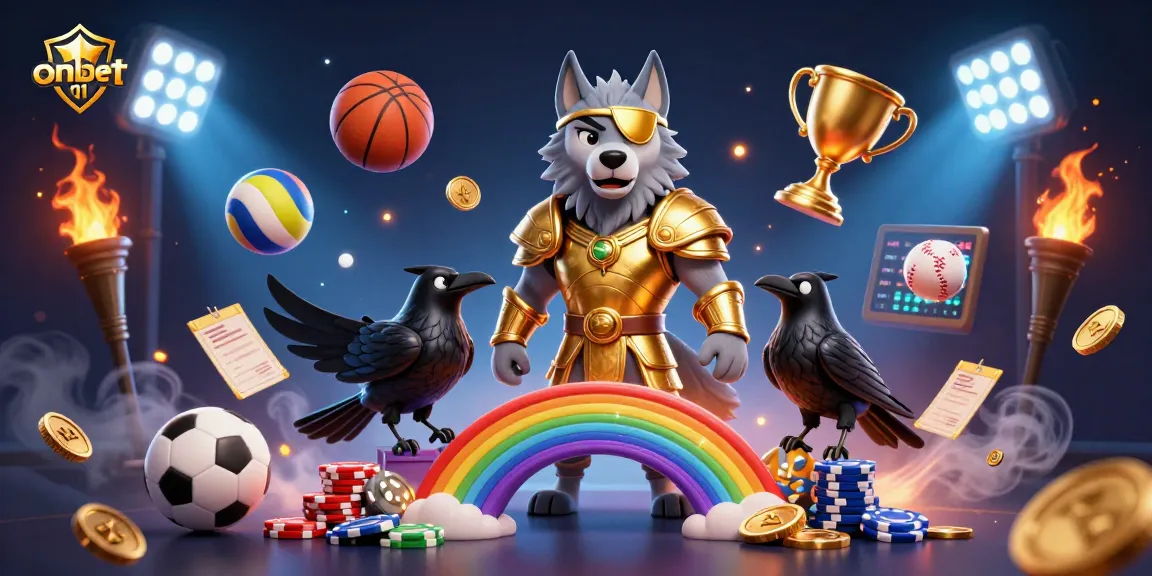 Experience the thrill of onbet 01 with a dynamic casino scene featuring Norse mythology elements.