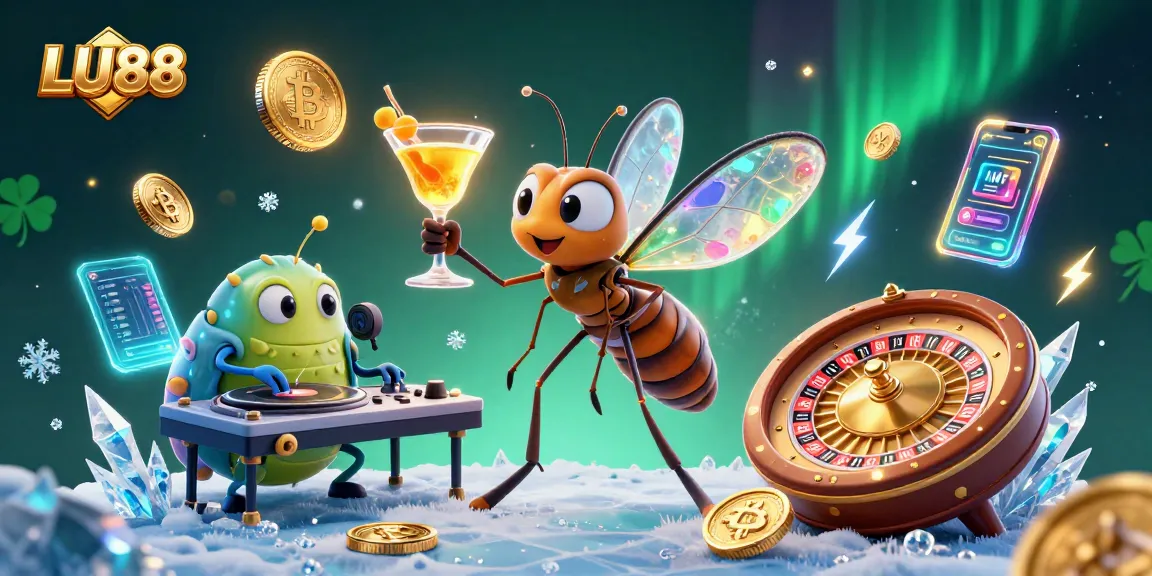 Experience winning moments at LU88 with vibrant gameplay and immersive characters in this casino-themed illustration.
