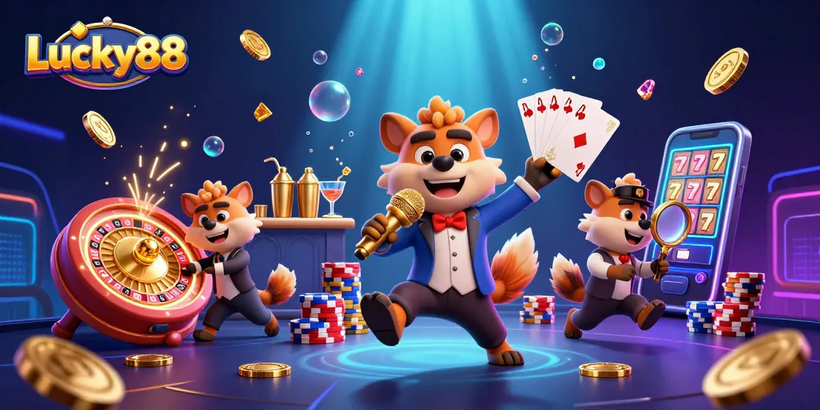 Experience the thrill of Lucky88 as hyenas entertain in a vibrant casino scene.