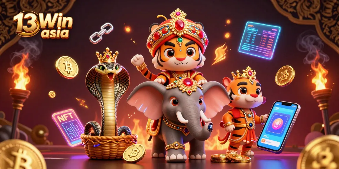 Engage with the thrill of 13Win asia through a vibrant 3D illustration of an exotic casino experience.
