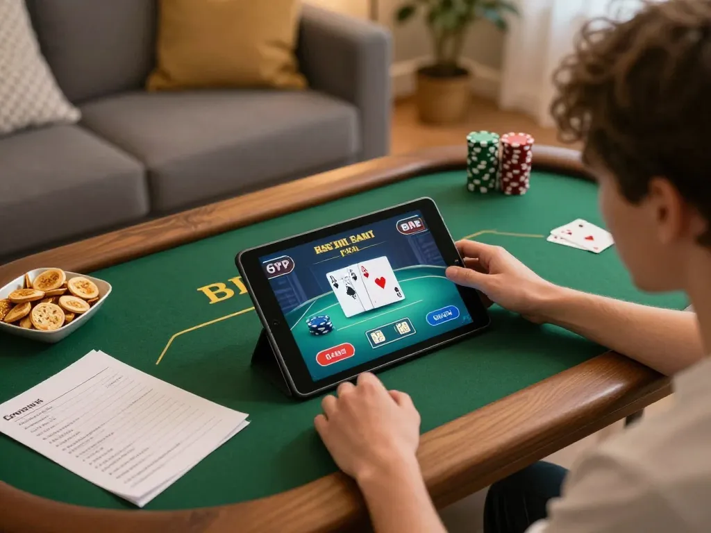TA88 online gaming session with a player immersed in poker strategy and action.