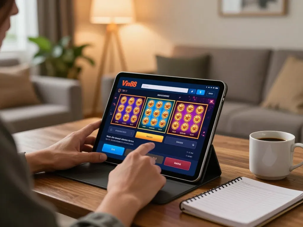 Engaging gameplay on the Vin88 casino app, highlighting a mobile gambling experience.