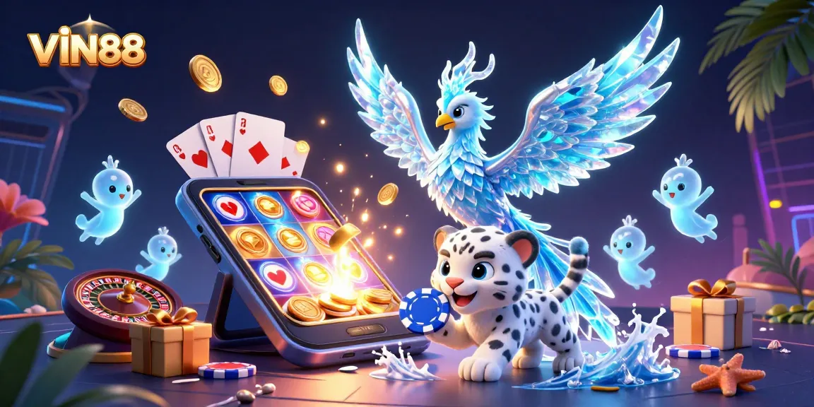 Experience thrilling gaming at VIN88 with vibrant slot games and magical characters.