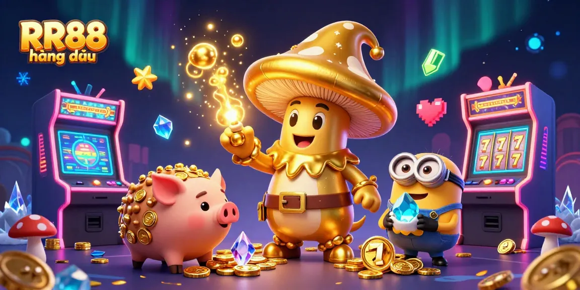 Engage with RR88 hàng đầu casino magic and treasures in an ultra-detailed vibrant, interactive gaming scene.