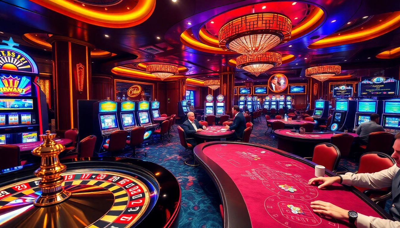 Exciting game moments at GGWIN Casino with vibrant slot machines and poker action.