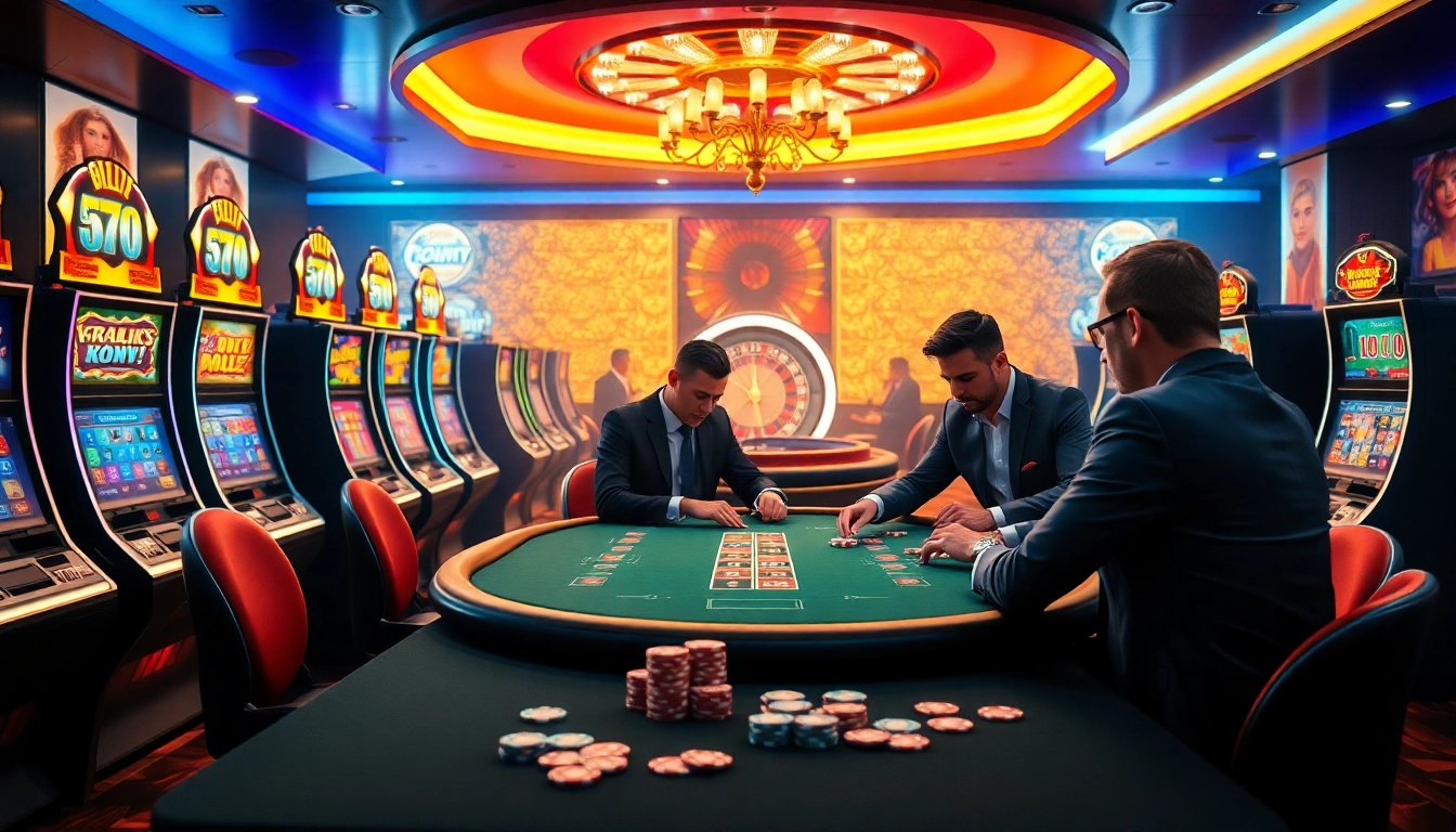 32WIN players strategizing at a poker table in an upscale online casino setting.