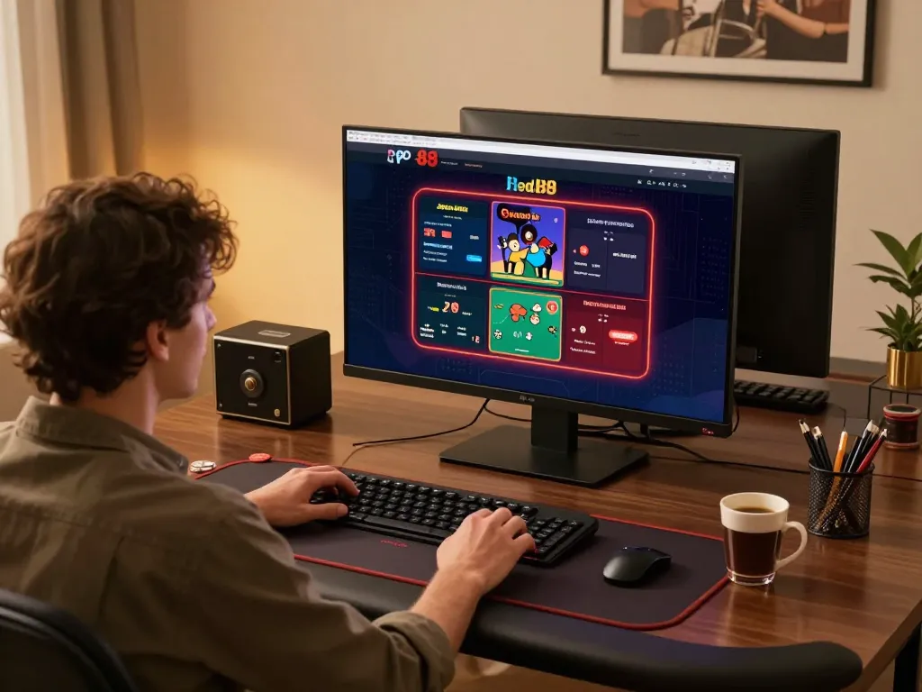 Engage in thrilling online gambling at red88 with a focused player strategizing their bets.