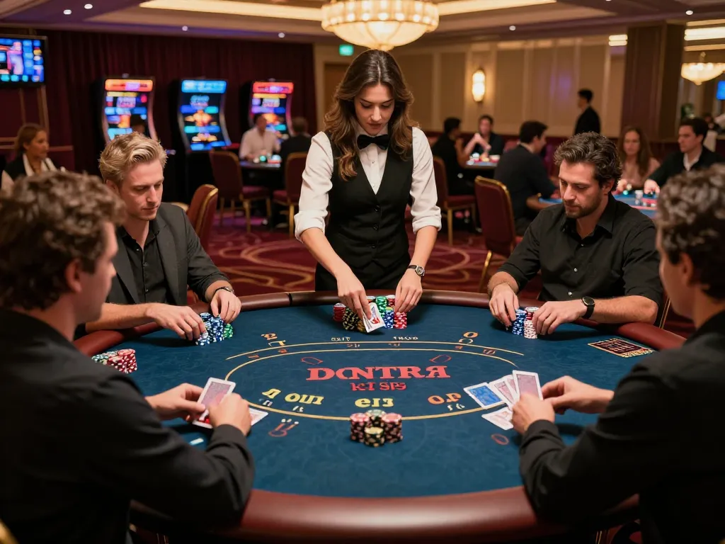 Players enjoying a thrilling poker game at a luxurious Vegas casino, showcasing the excitement of 33 win moments.