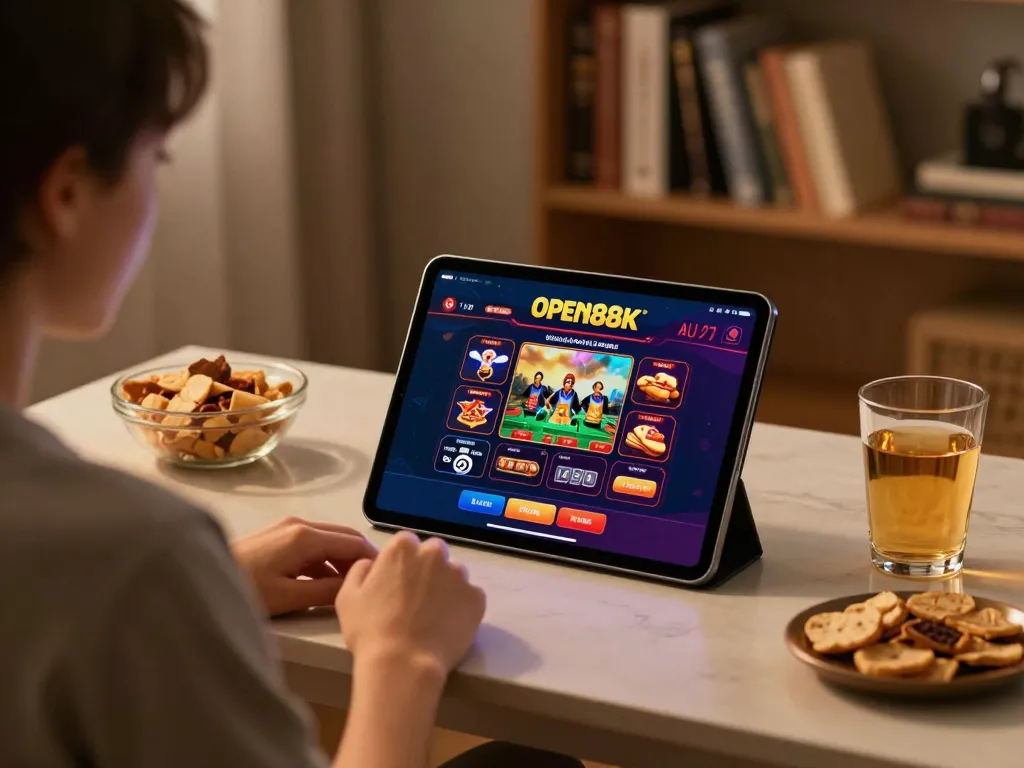 Engaging gaming scene showcasing open88k online interface with focused player enjoying the experience.