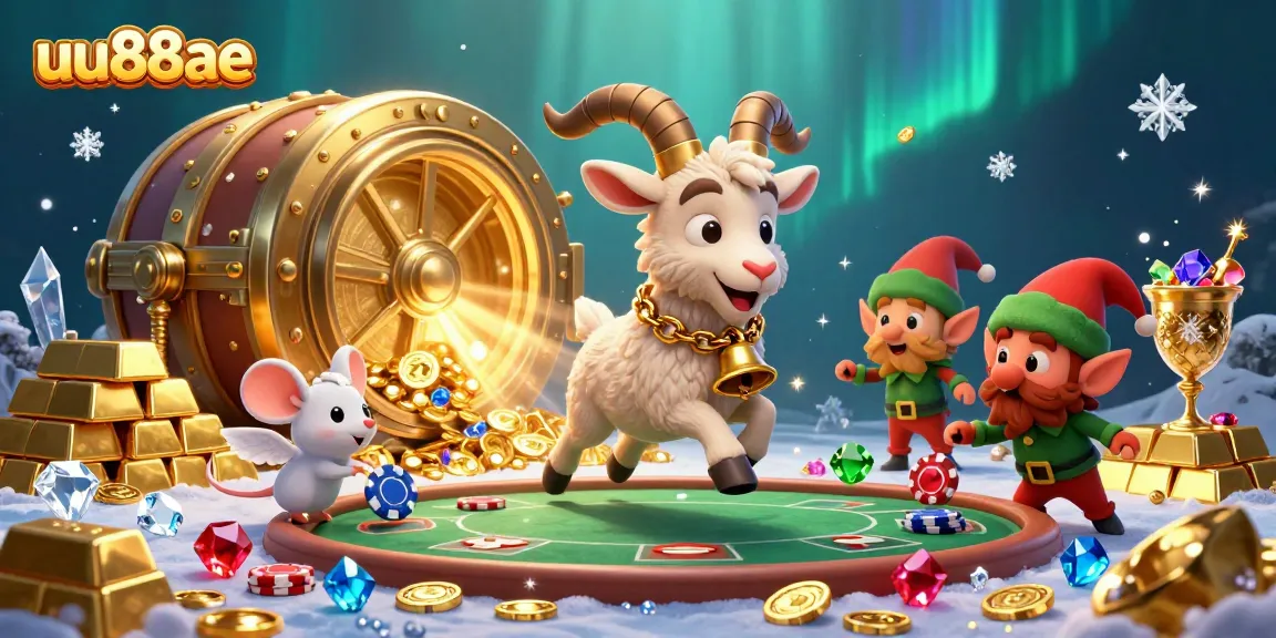 Experience thrilling gaming adventures with uu88ae in a festive, chaotic casino scene.