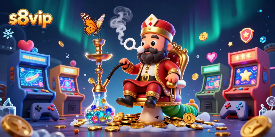 Play for big wins at s8 vip with our colorful 3D casino scene featuring a whimsical caterpillar!