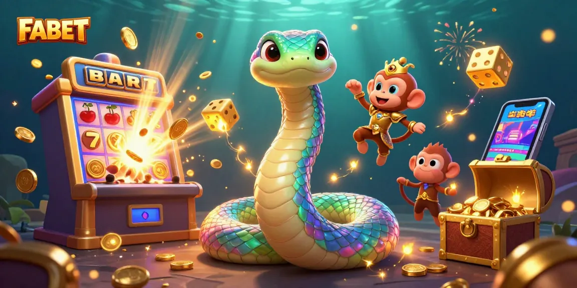 Experience FABET's exciting online casino world with vibrant 3D visuals and engaging game elements.