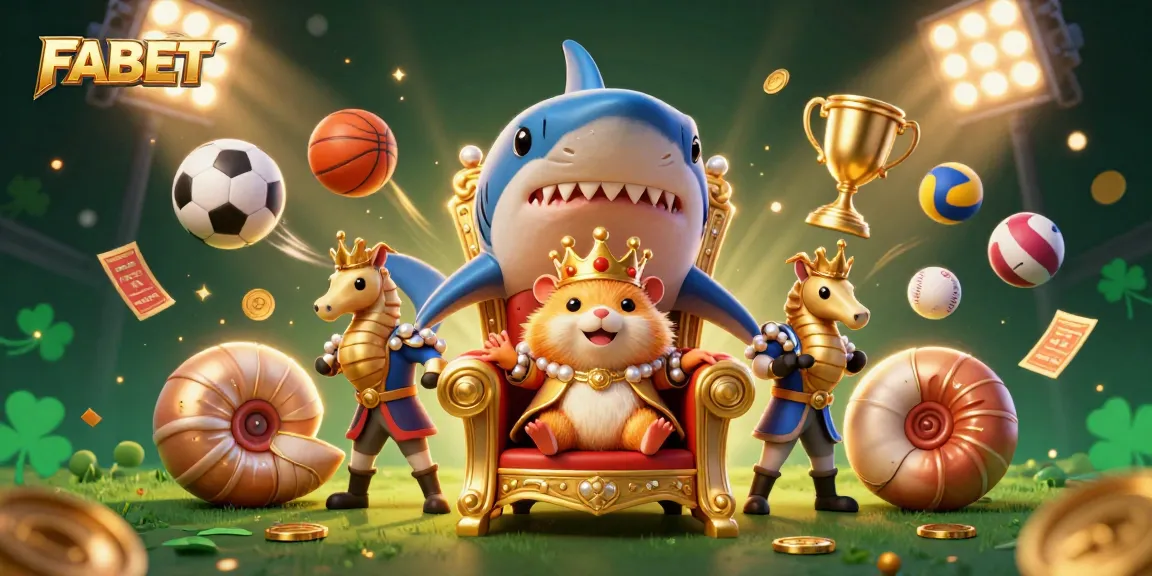 FABET engages players with a vibrant casino scene featuring a fierce hamster king and dynamic sports elements.