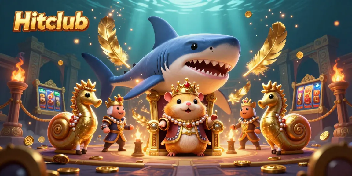 Experience exciting gaming adventures with Hitclub’s captivating characters in an enchanting casino scene.