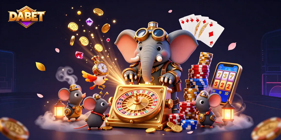 DABET offers an engaging casino experience with steampunk characters, vibrant slots, and dynamic gaming elements.