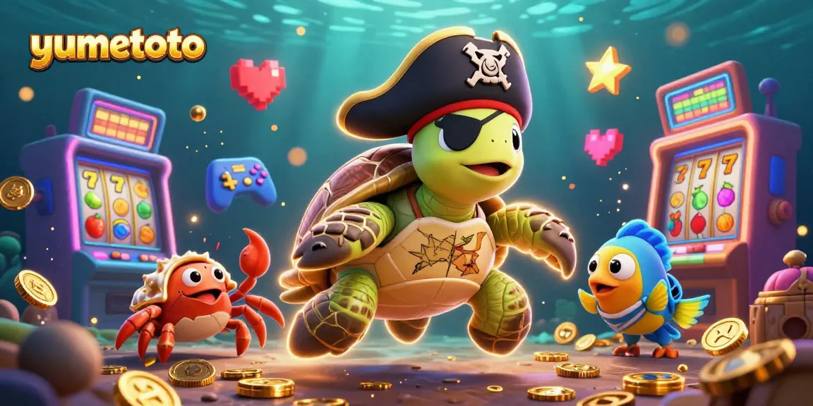 Experience thrilling gameplay with yumetoto's vibrant slot machines and characters in an underwater treasure scene.