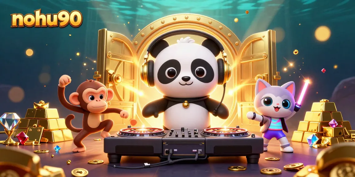 Experience thrilling wins at nohu90 with a vibrant 3D casino scene featuring fun characters.