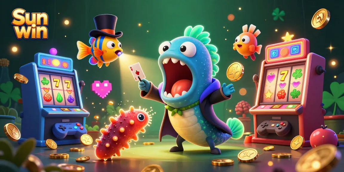 Engage with Sun win's vibrant slots through thrilling 3D magical sea creatures in a colorful casino.